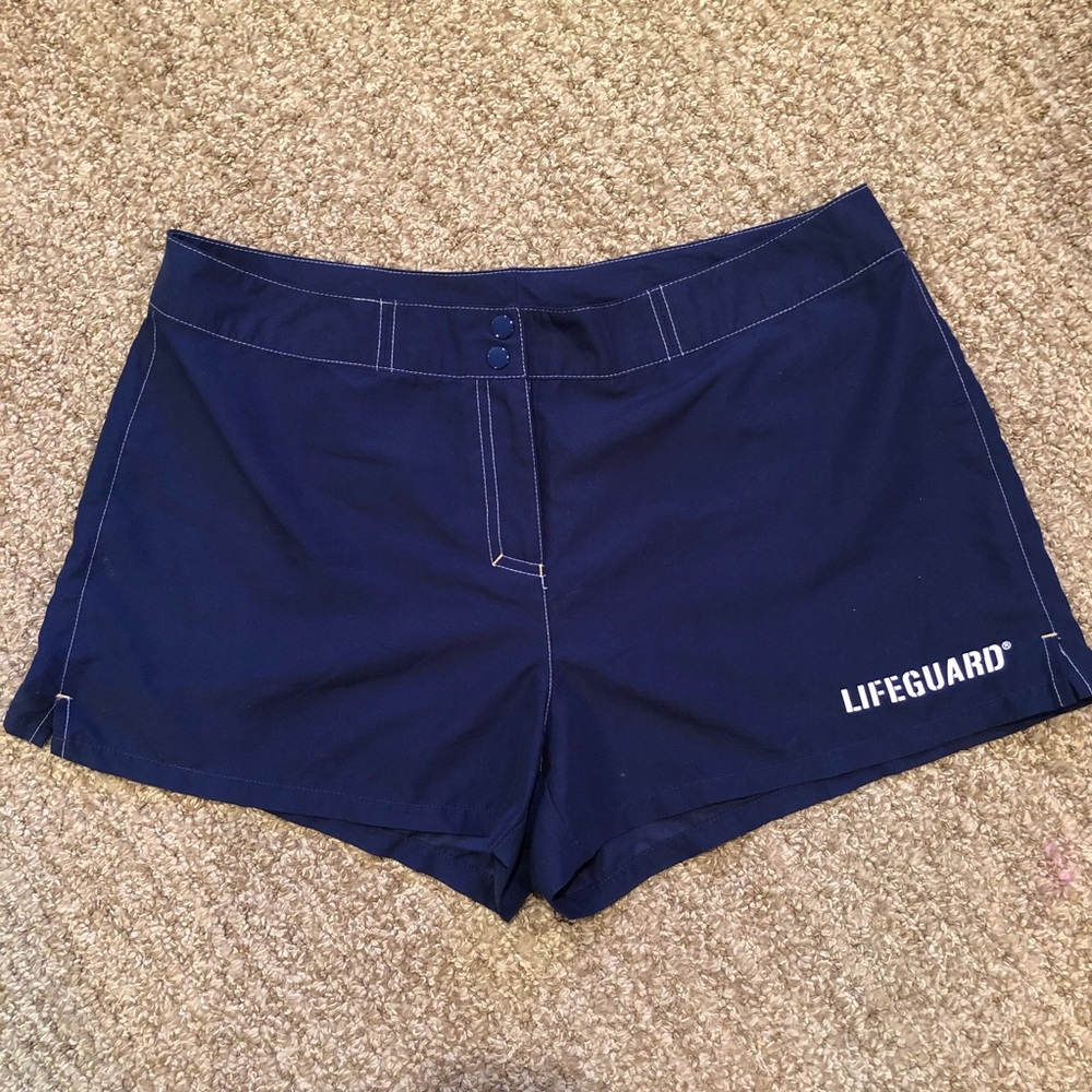 Speedo Lifeguard Navy Swim Shorts - Size 12- EUC